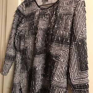 JM Collection sequin blouse. 3/4 sleeves. Medium